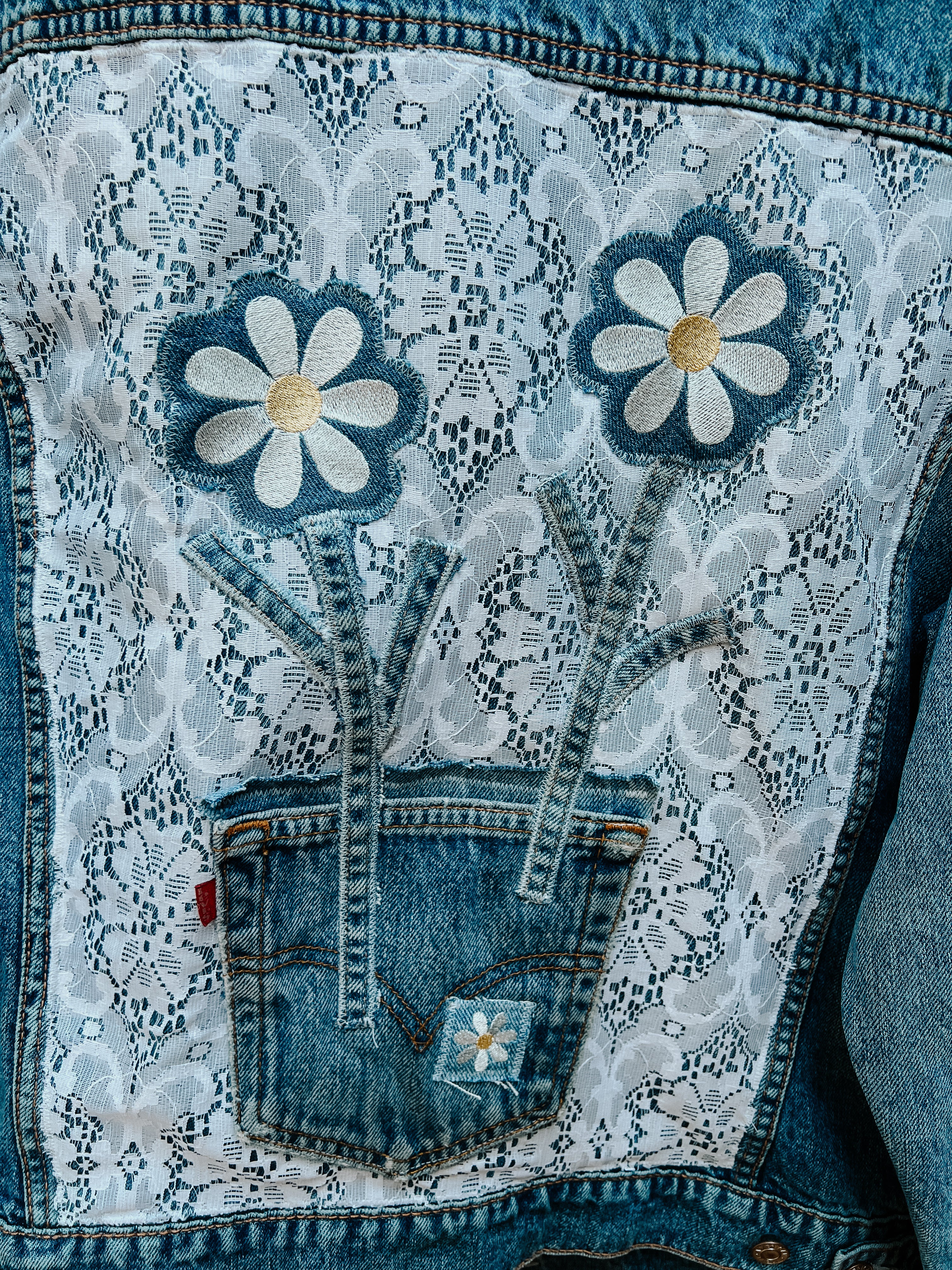 Custom Denim Jacket - Daisy