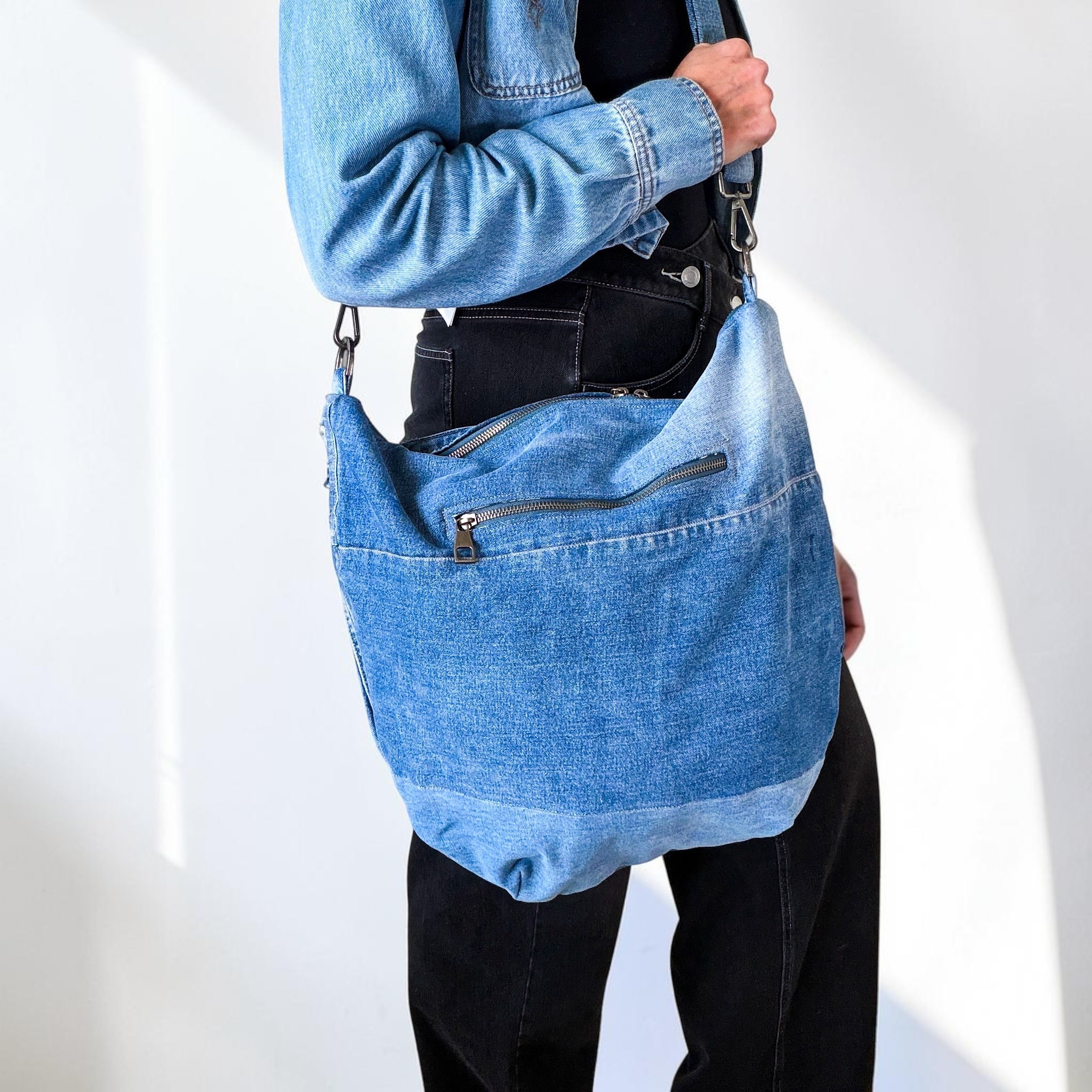 Denim Hippie Bag - XL
