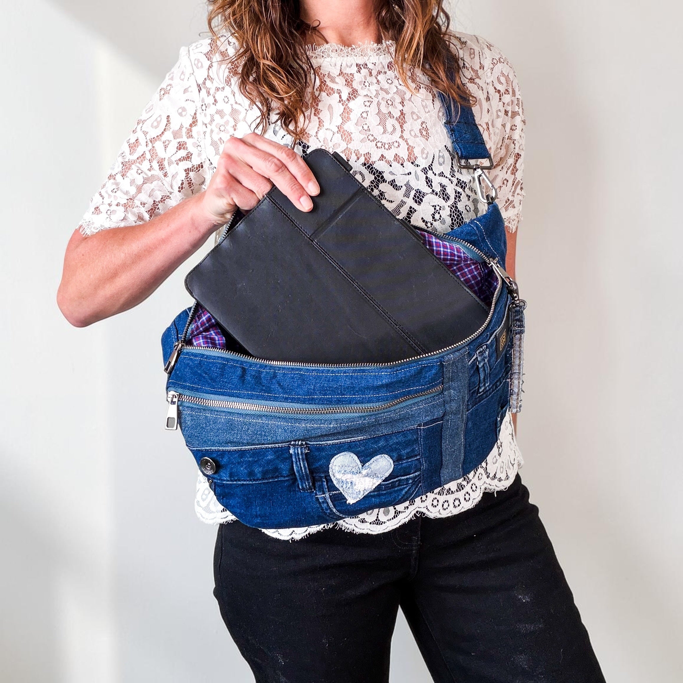 Denim Sling Bag XL