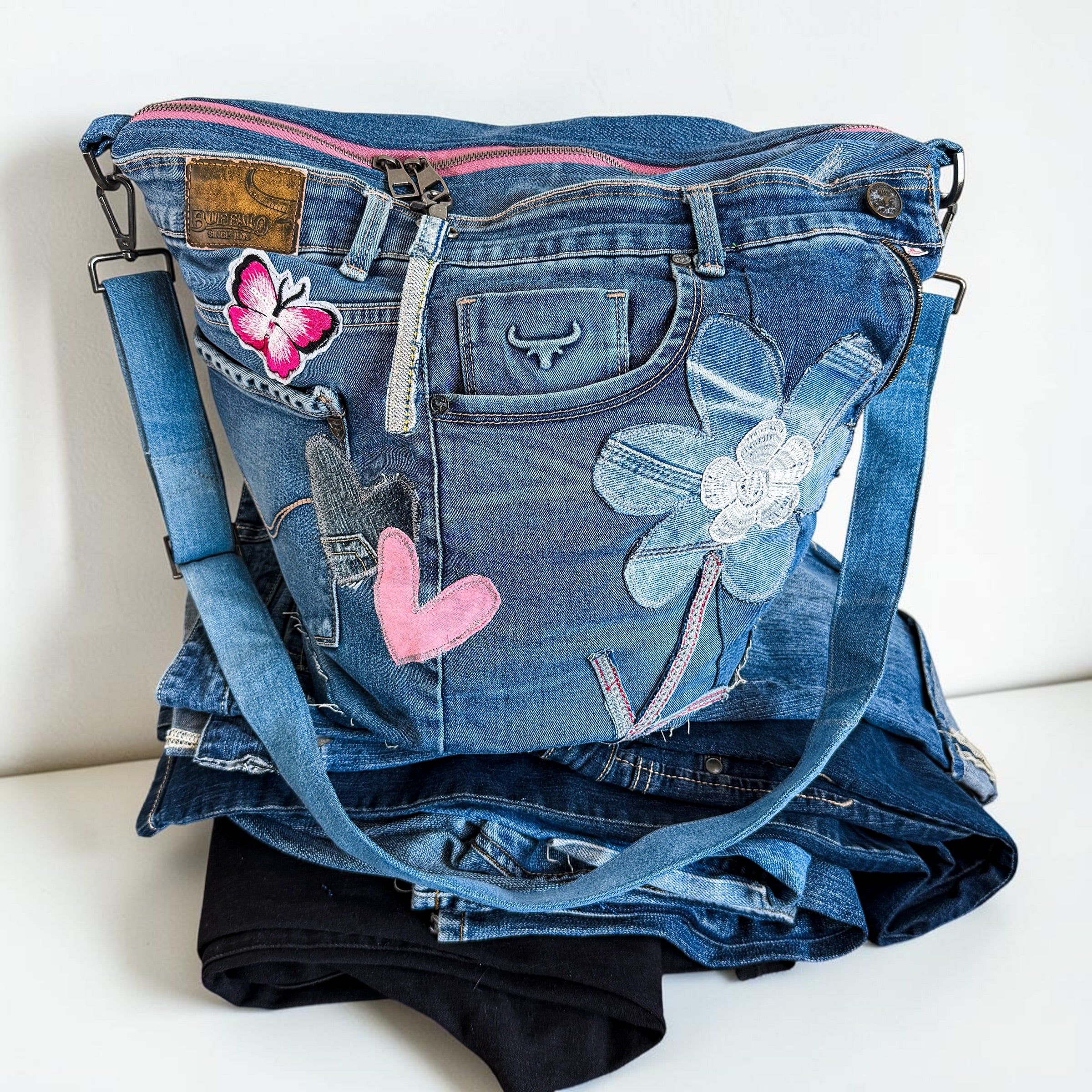 Denim Hippie Bag - XL