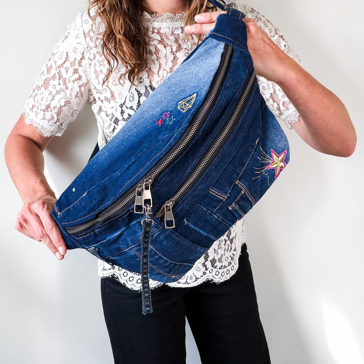 Denim Sling Bag XL