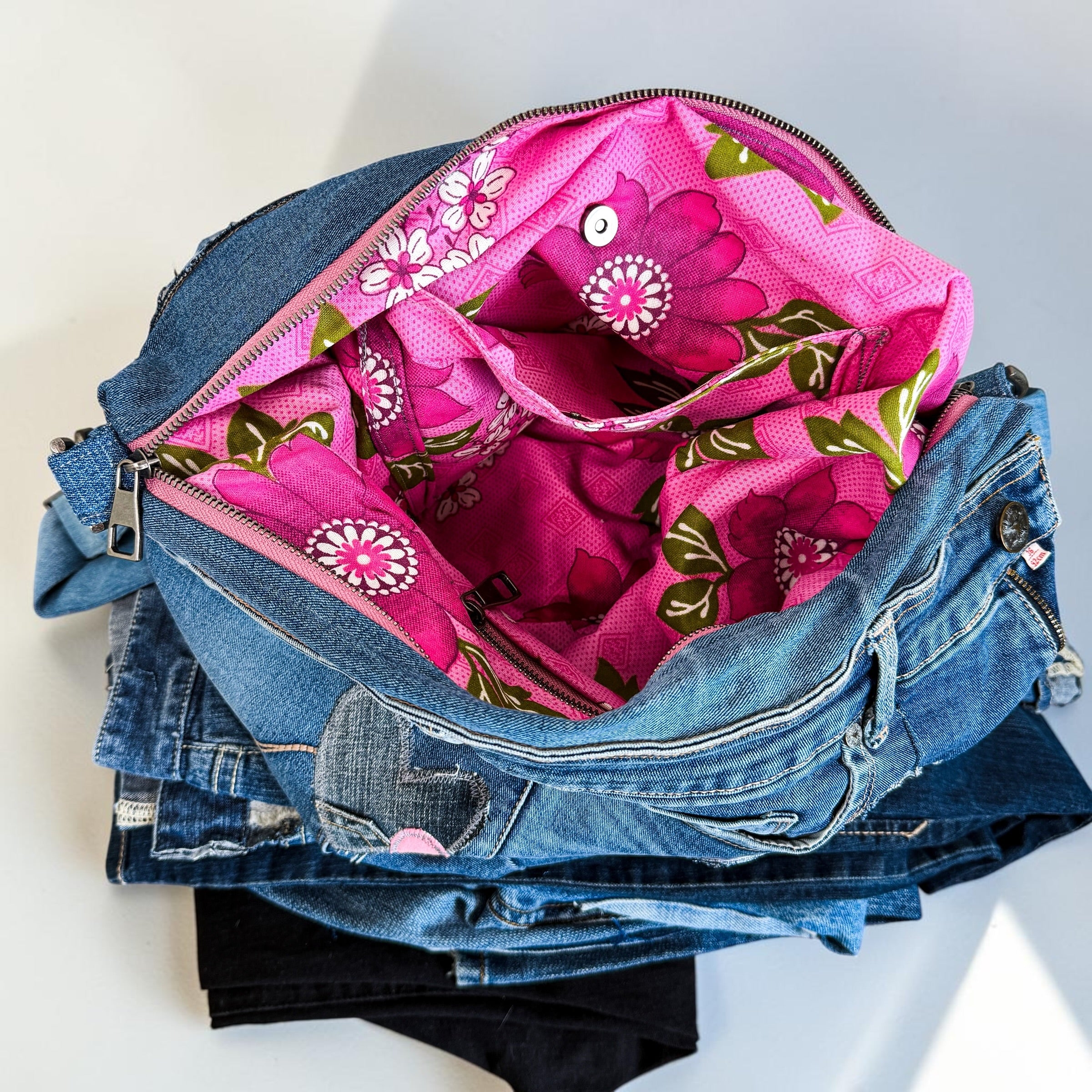 Denim Hippie Bag - XL