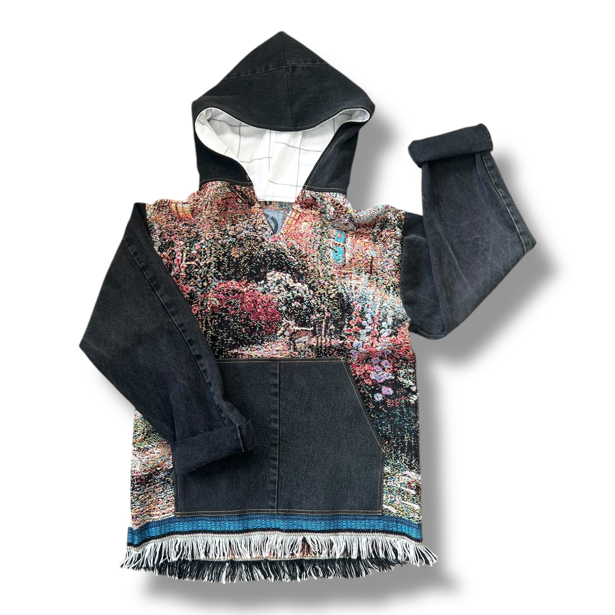 Denim Tapestry Hoodie - Small Unisex