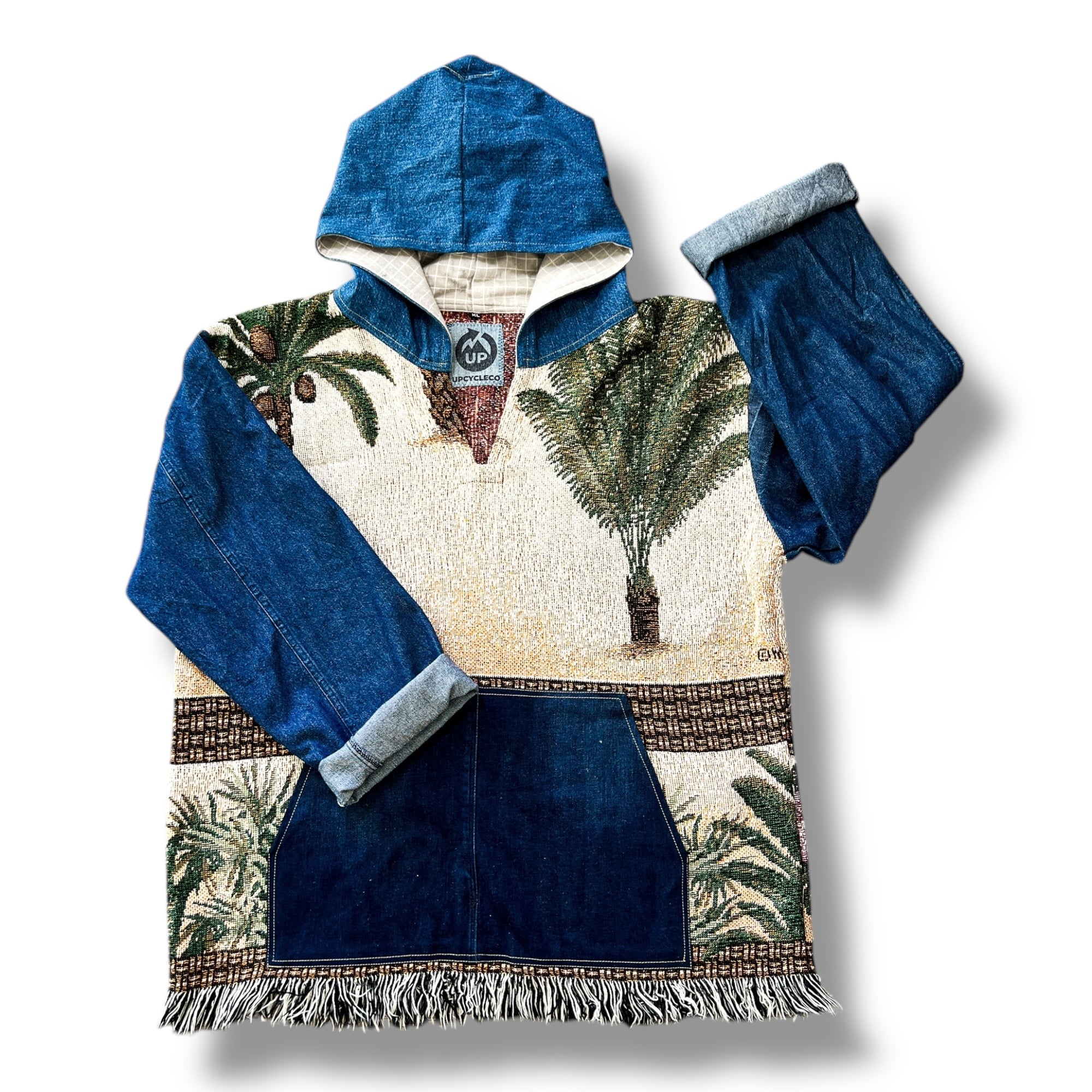 Denim Tapestry Hoodie - XL Unisex