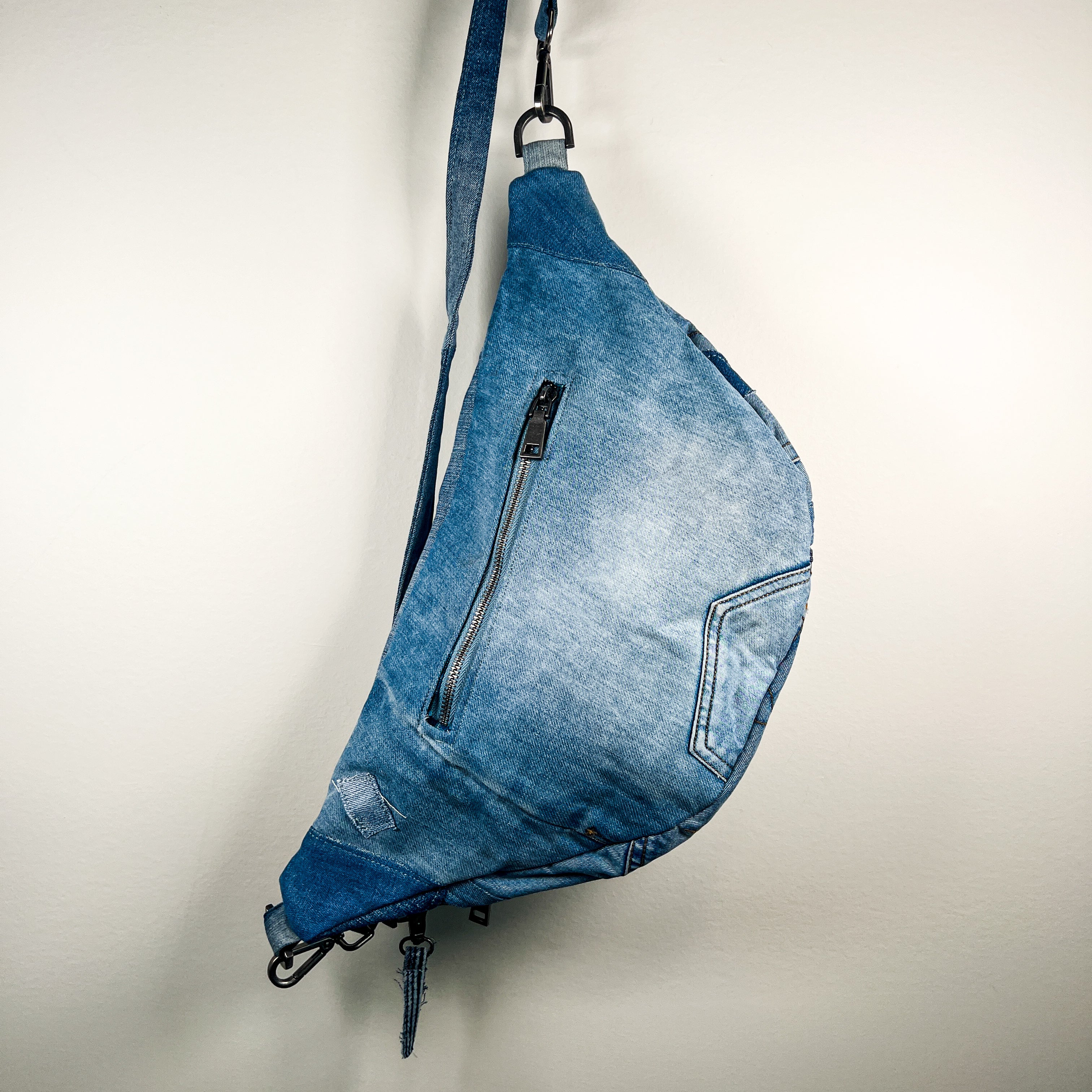 Denim Sling Bag Crossbody Bag XL