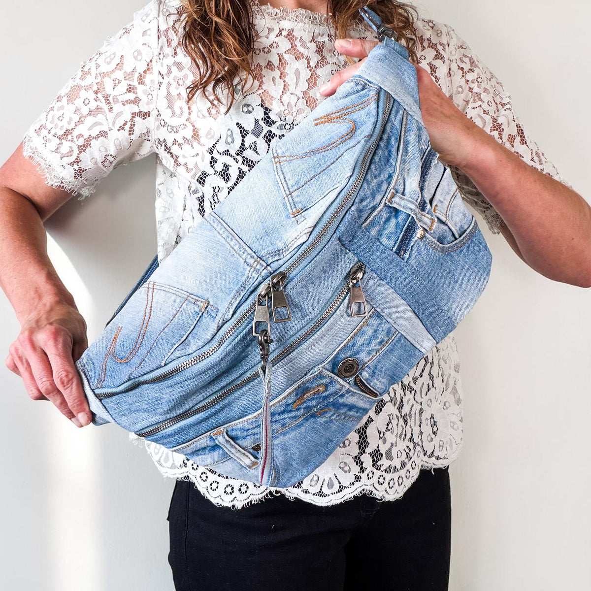 Denim Sling Bag XL