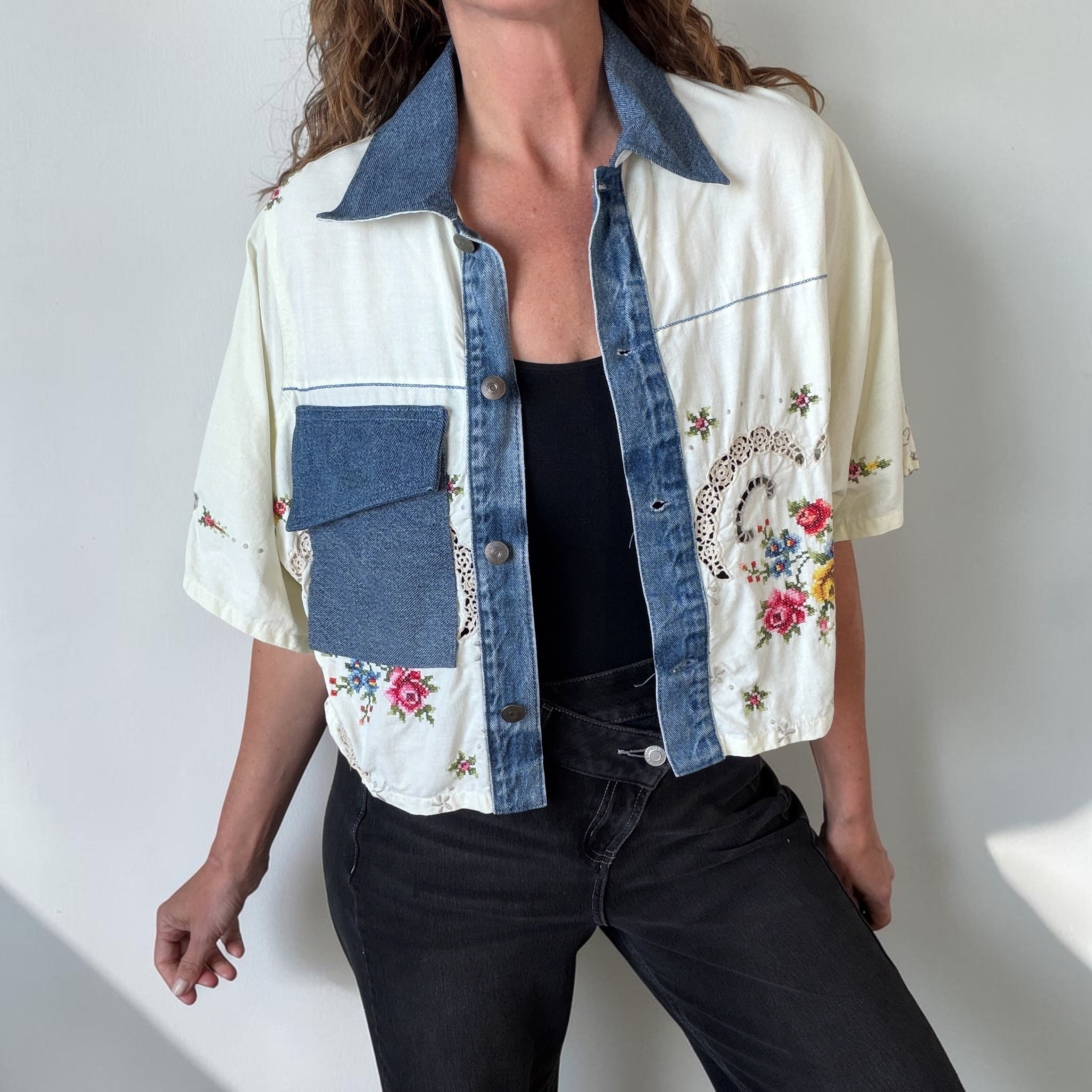 Tablecloth Top + Denim - Small