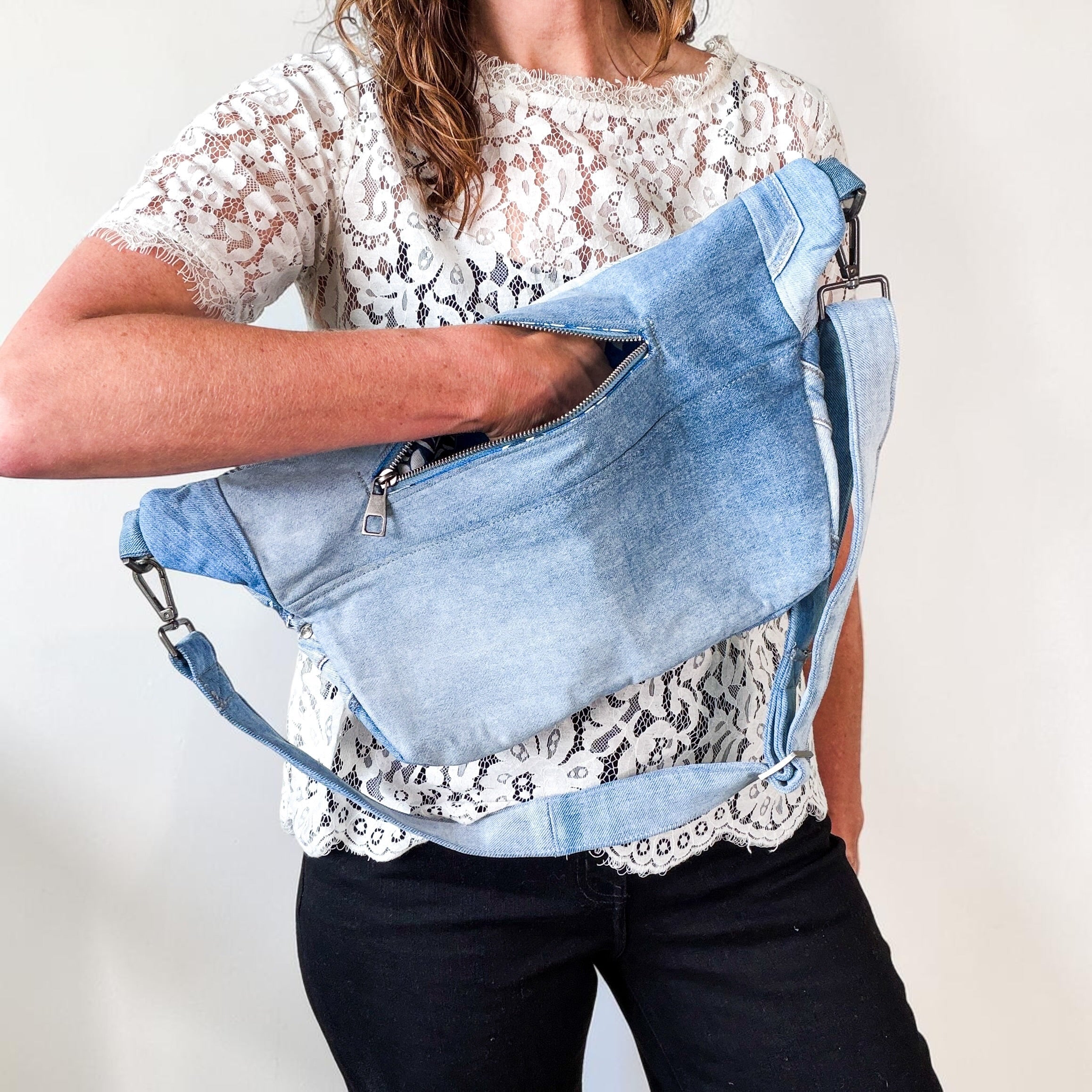 Denim Sling Bag XL