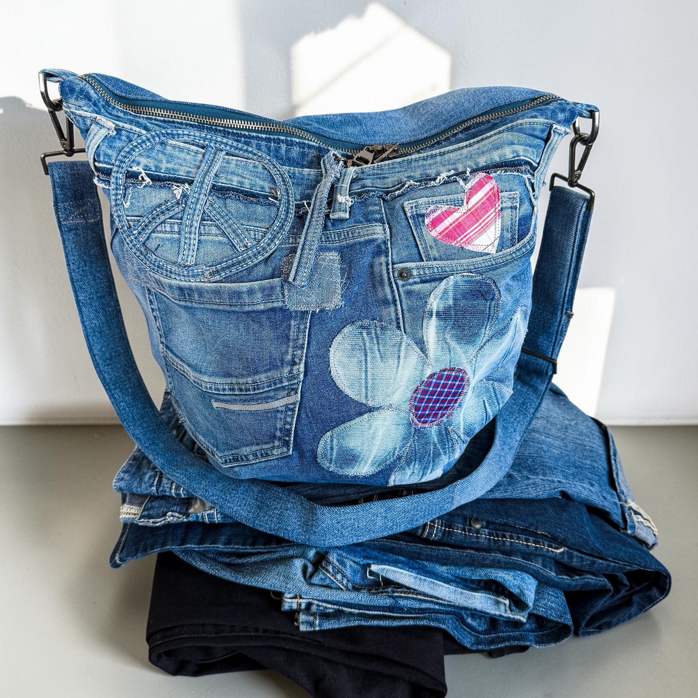 Denim Hippie Bag - XL