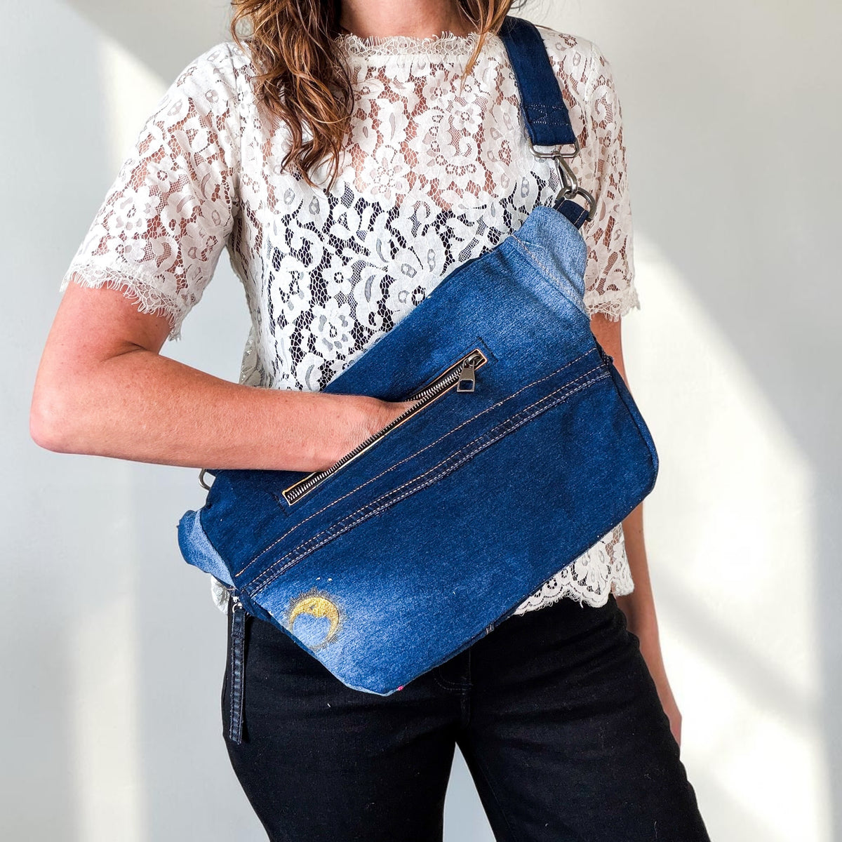 Denim Sling Bag XL