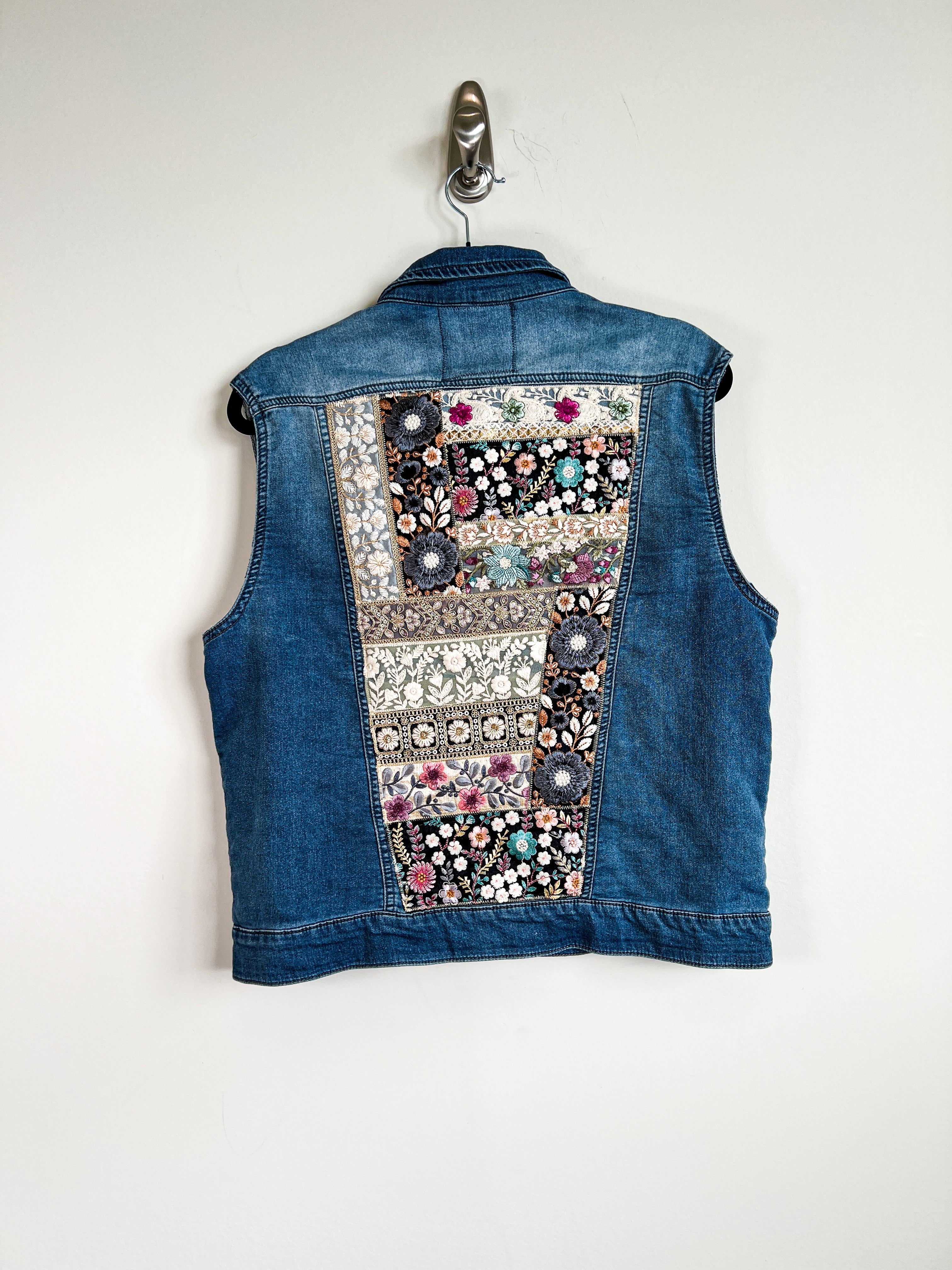 Denim Vest Embroidery- Large