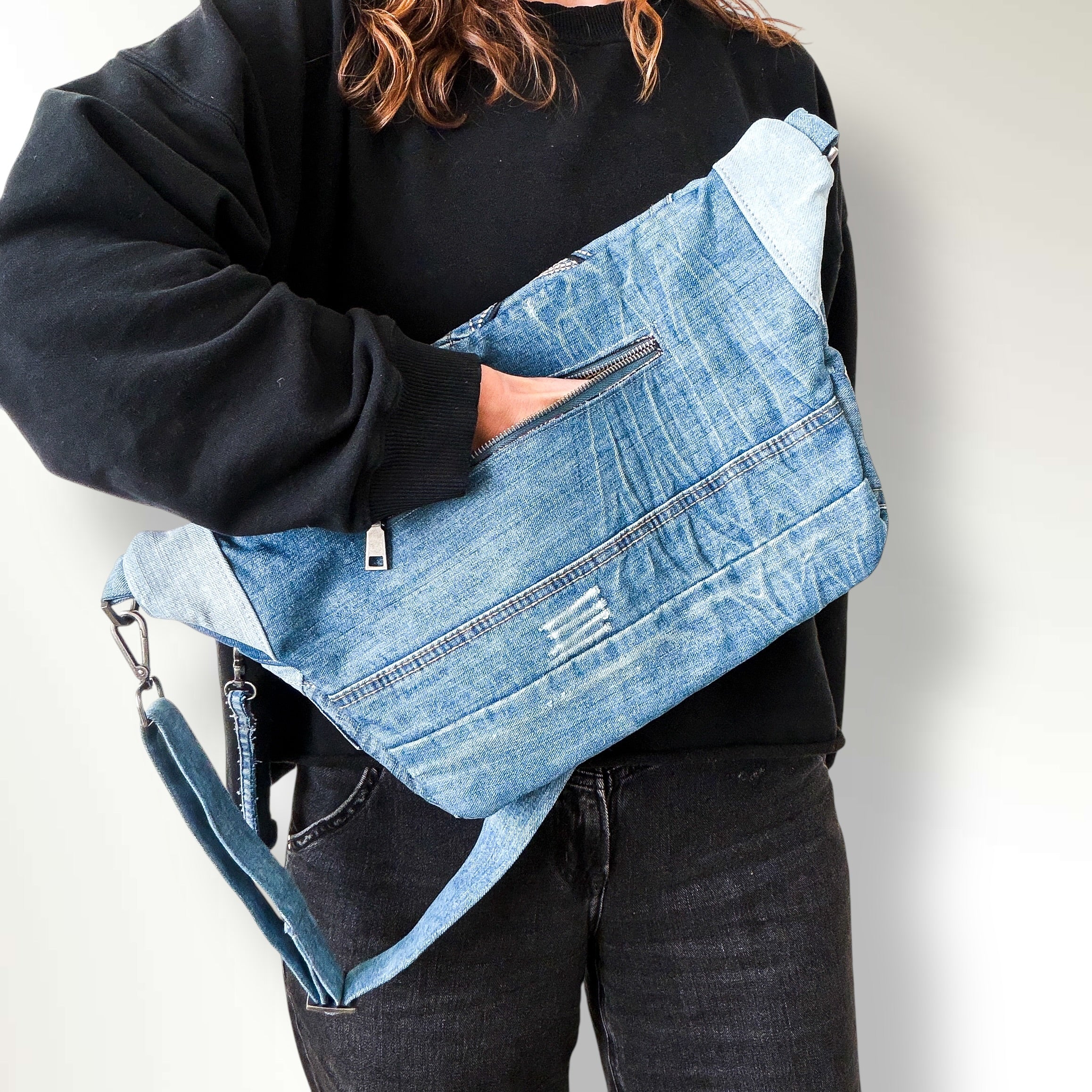 Denim Sling Bag XL