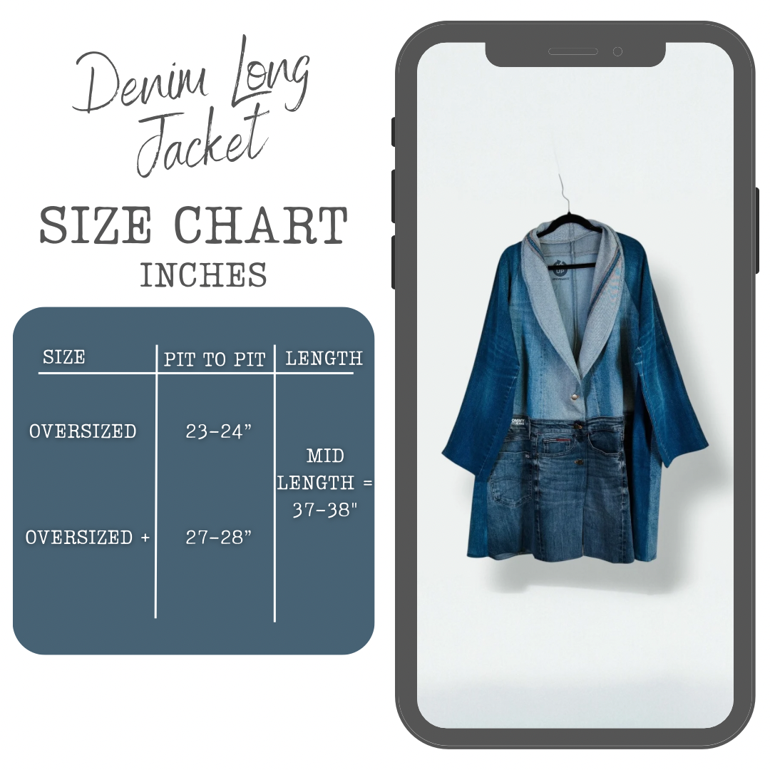 Denim Long Jacket - Oversized