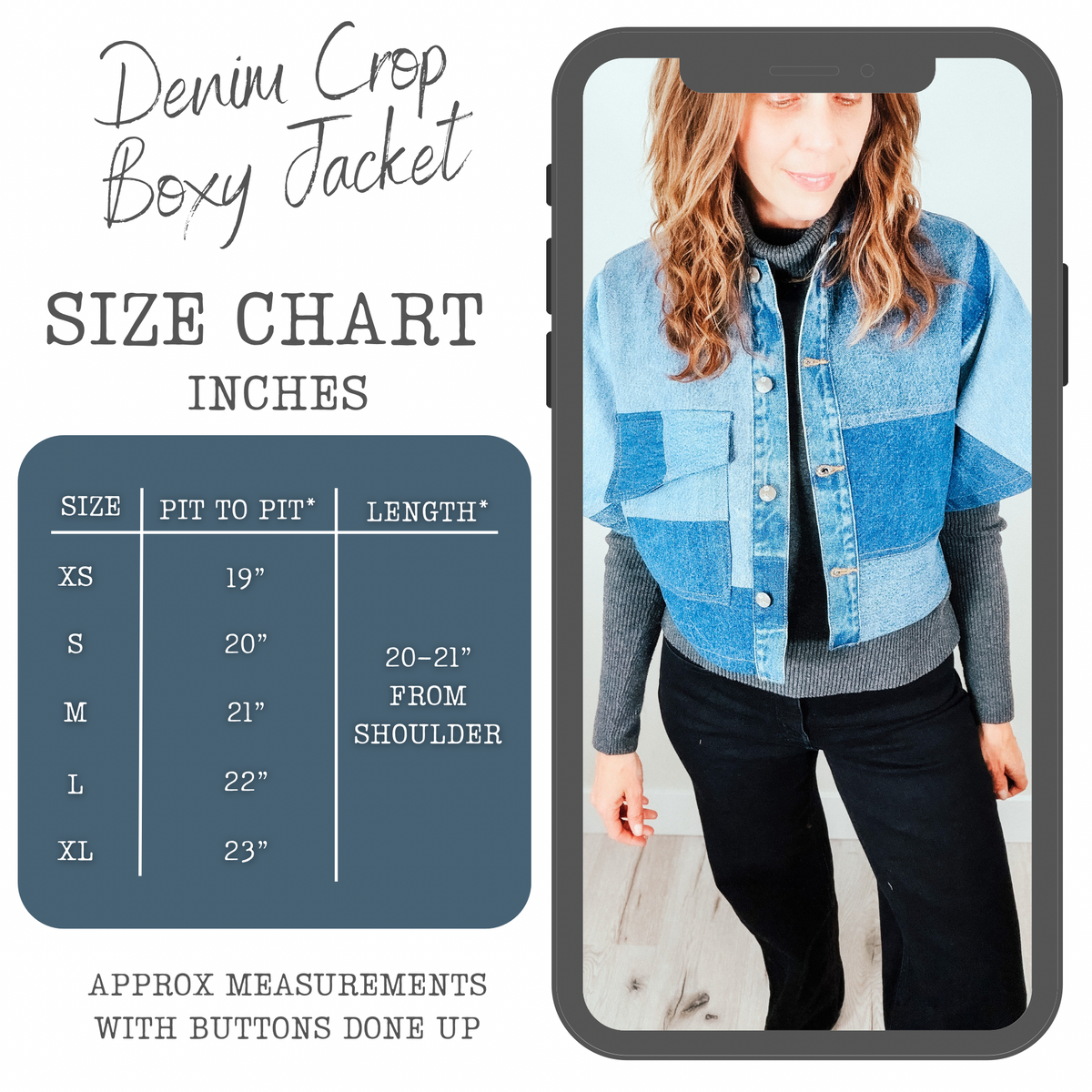 Denim Crop Jacket - Small