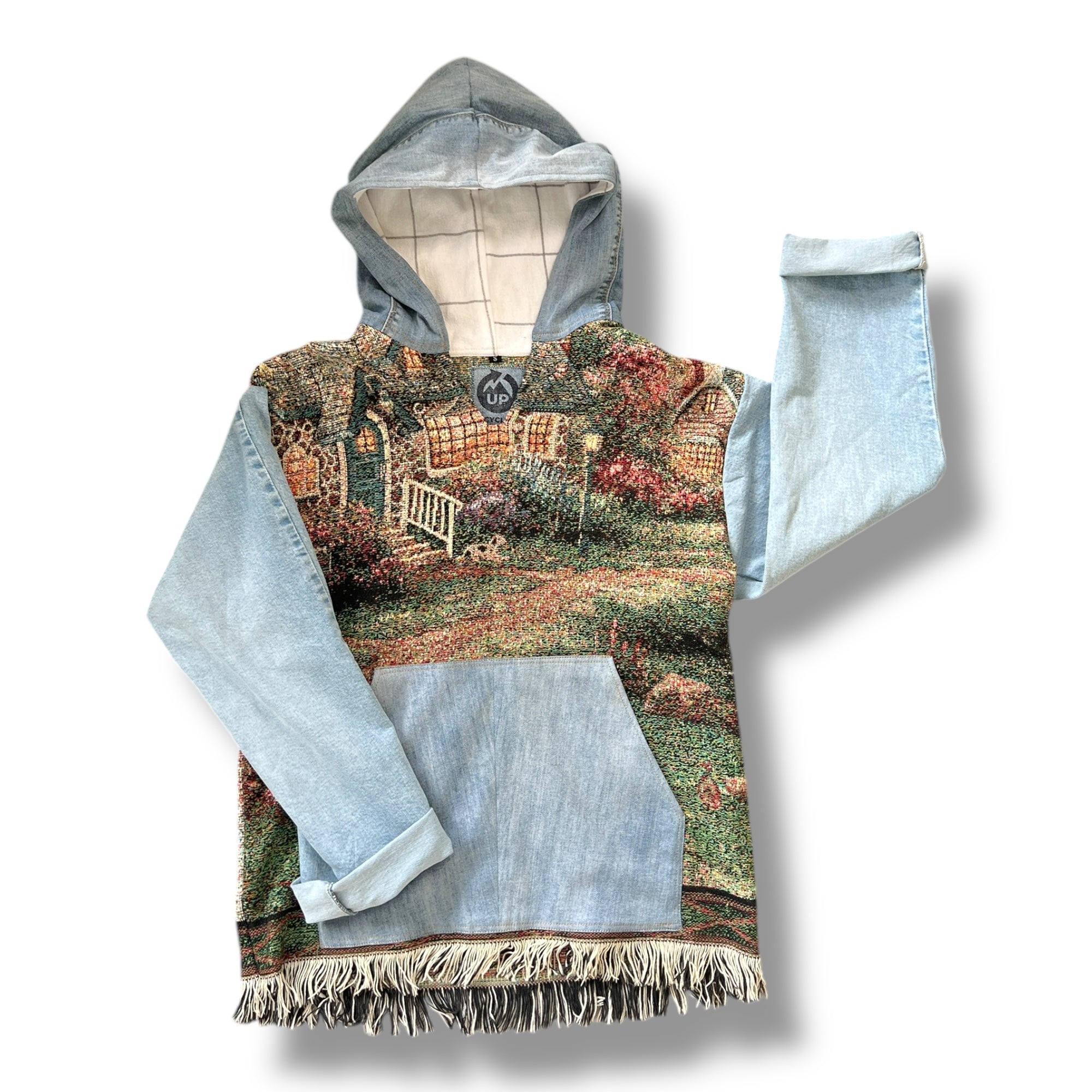 Denim Tapestry Hoodie - Small Unisex