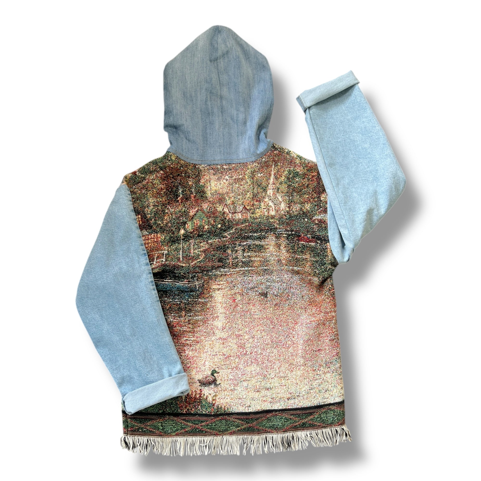 Denim Tapestry Hoodie - Small Unisex