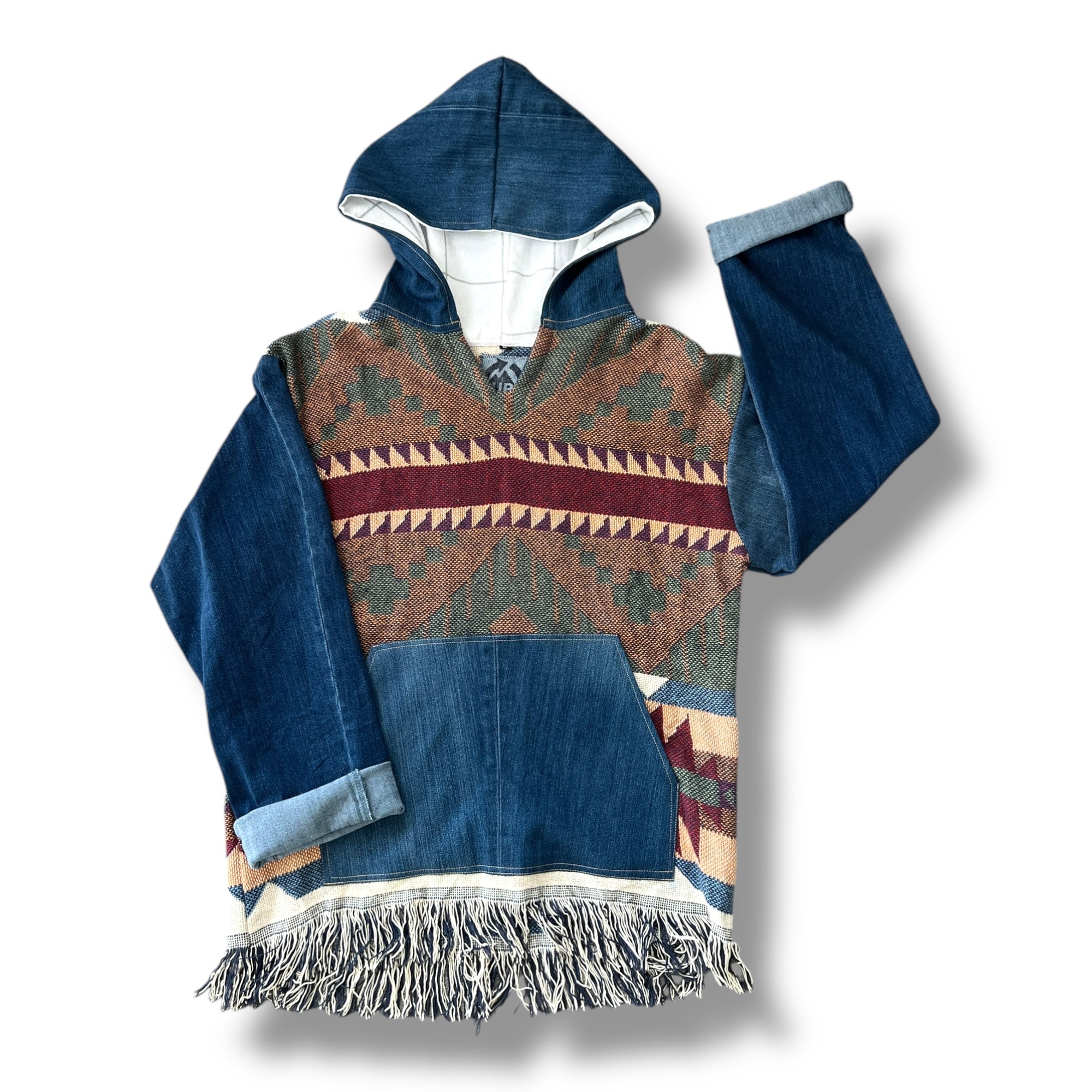 Denim Tapestry Hoodie - Small Unisex