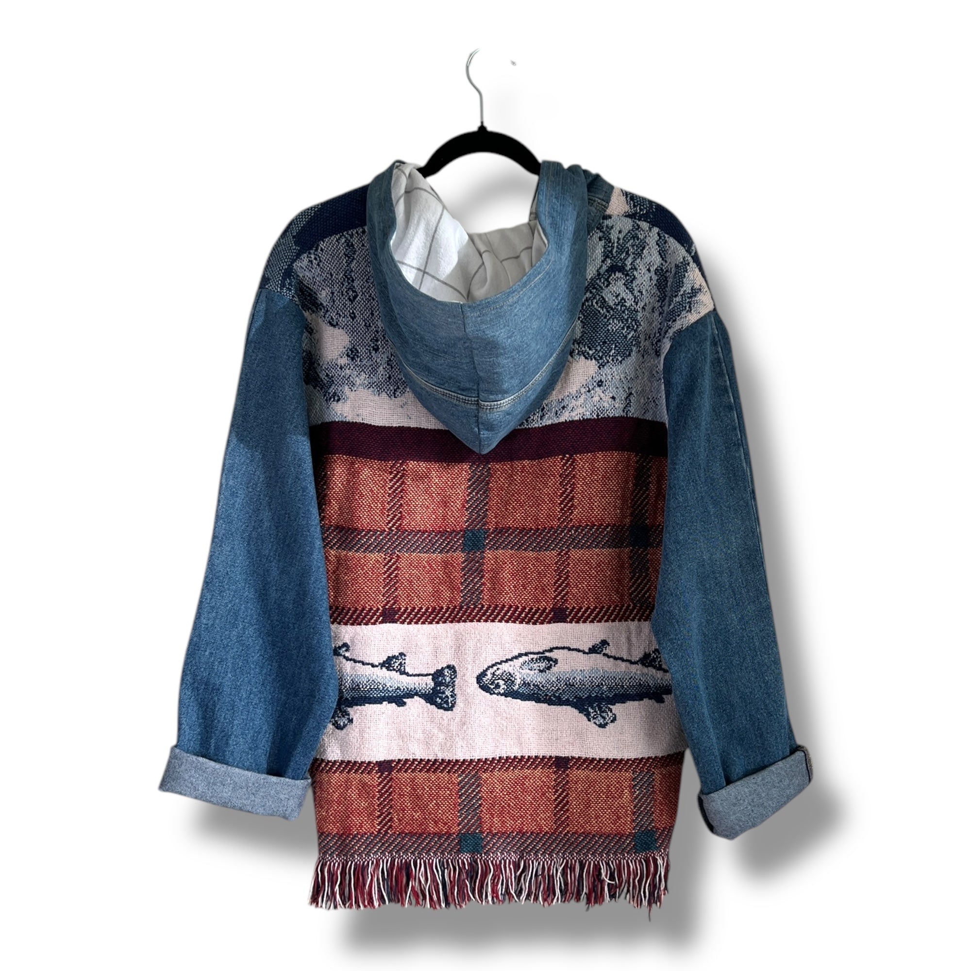 Denim Tapestry Hoodie - Small Unisex