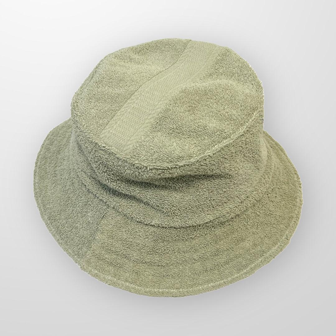 Beach Bucket Hat upcycled from repurposed towels. Eco-friendly sustainable hats.
